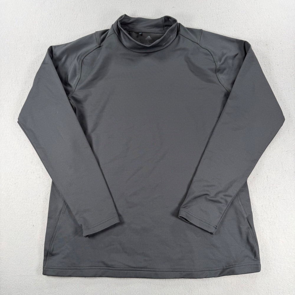 Adidas COLD.RDY Mens Mock Neck Long Sleeve Training Shirt Gray Large